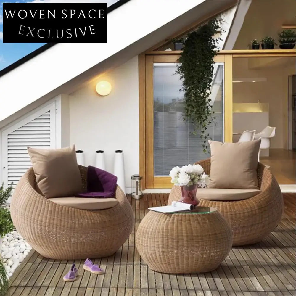 Durable All-Weather Rattan Outdoor Patio Lounge Furniture Set with Cushions