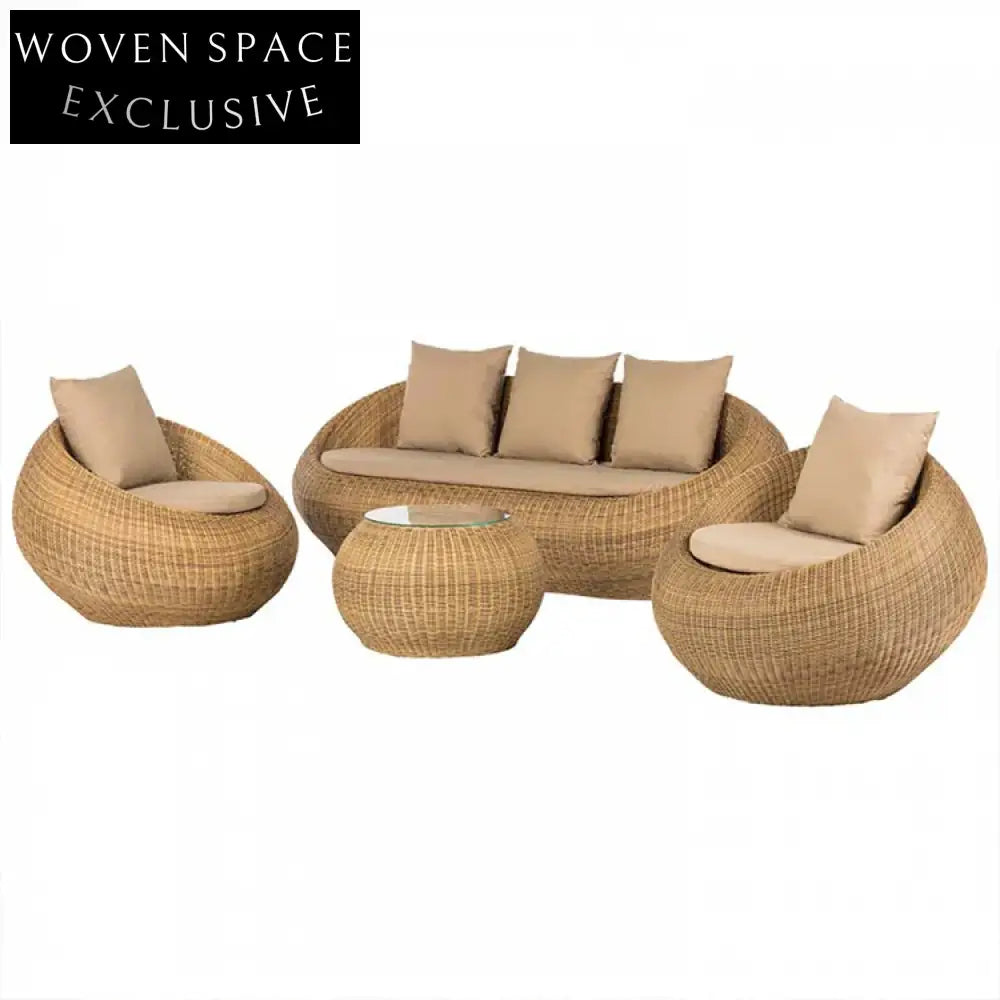 Durable All-Weather Rattan Outdoor Patio Lounge Furniture Set with Cushions