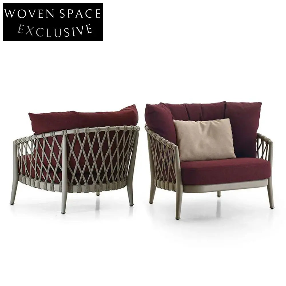 Durable Aluminum Frame Outdoor Sofa with Waterproof Cushions for Patio Garden