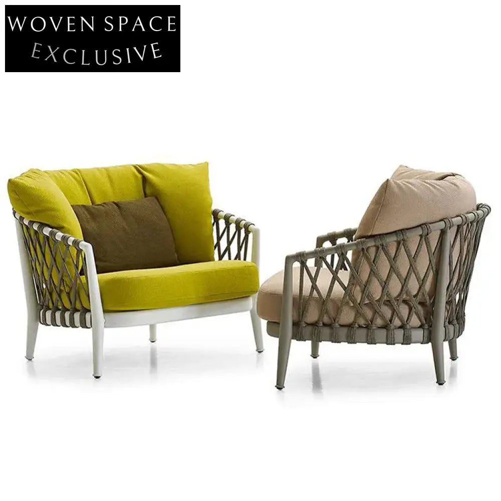 Durable Aluminum Frame Outdoor Sofa with Waterproof Cushions for Patio Garden