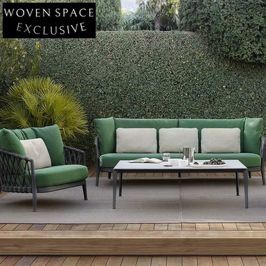 Durable Aluminum Frame Outdoor Sofa with Waterproof Cushions for Patio Garden