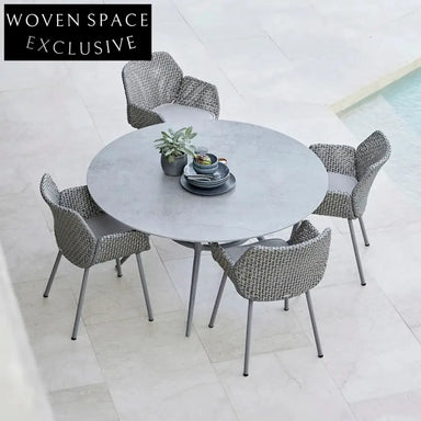 Durable Aluminum PE Rattan Outdoor Dining Chair and Table Furniture Set