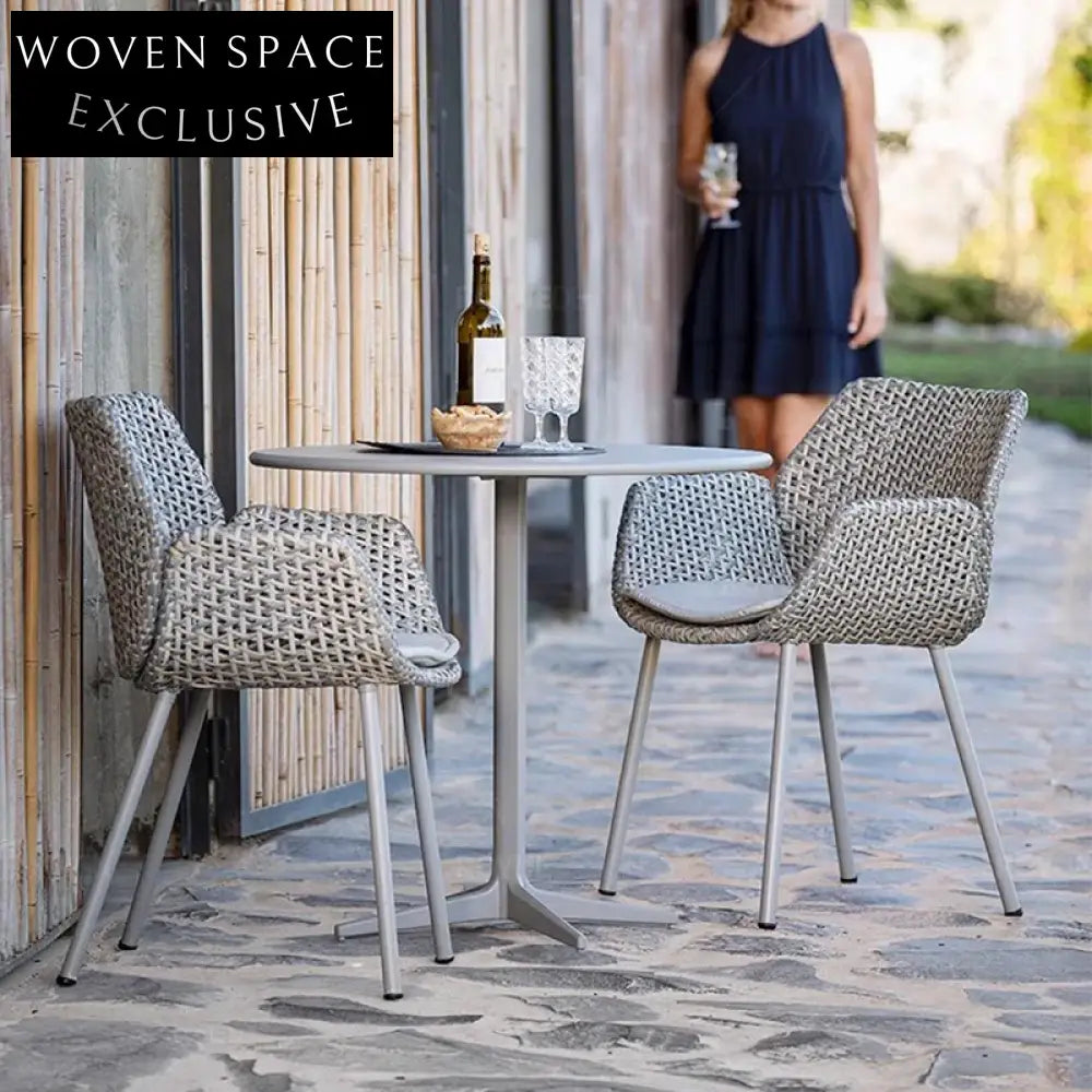 Durable Aluminum PE Rattan Outdoor Dining Chair and Table Furniture Set