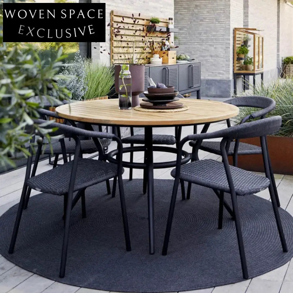 Durable Aluminum PE Rattan Outdoor Dining Chair and Table Furniture Set