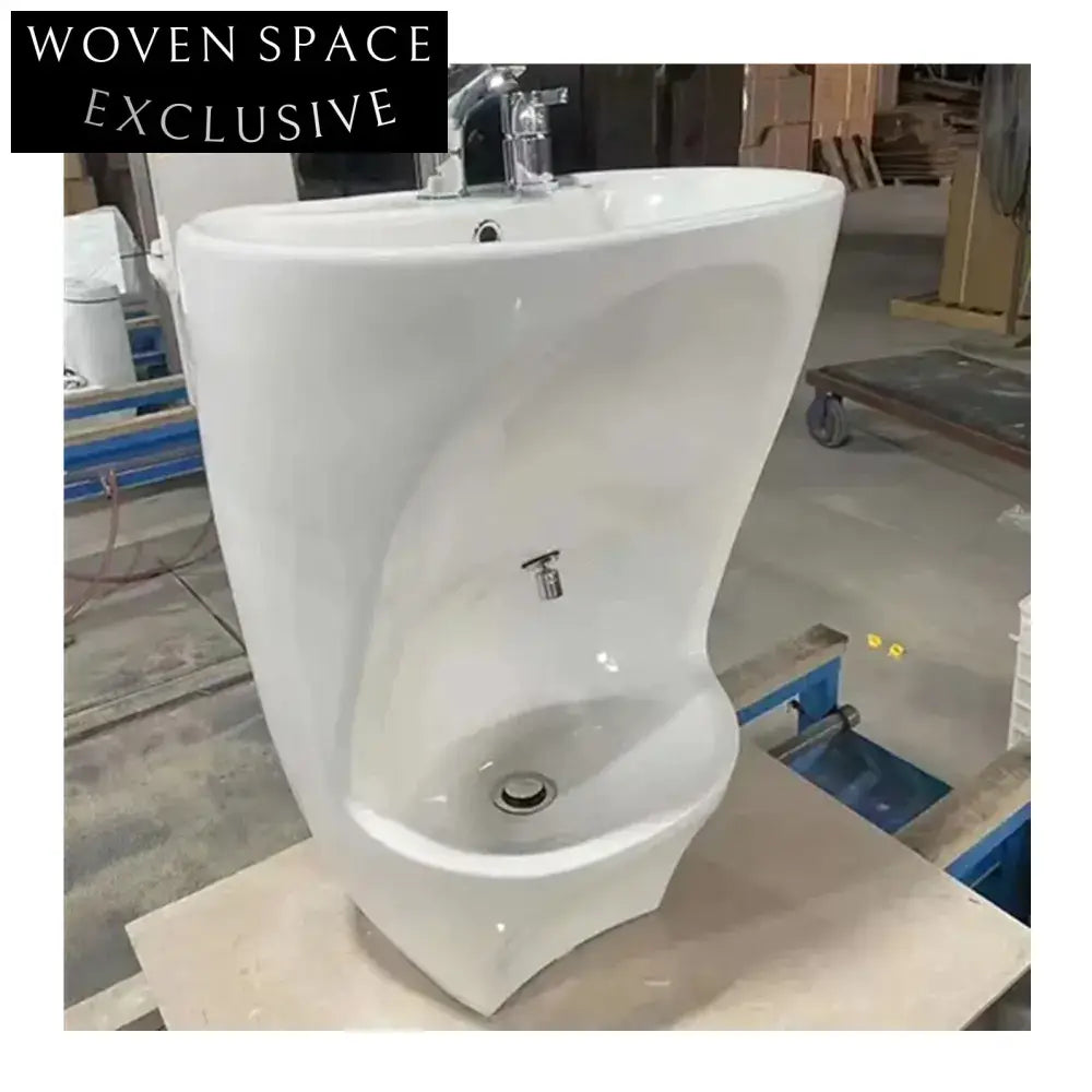 Durable Ceramic Freestanding Pedestal Wudu Foot & Hand Wash Basin