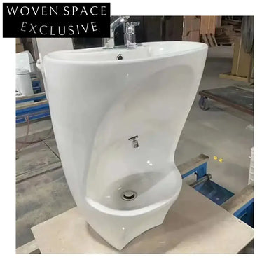 Durable Ceramic Freestanding Pedestal Wudu Foot & Hand Wash Basin