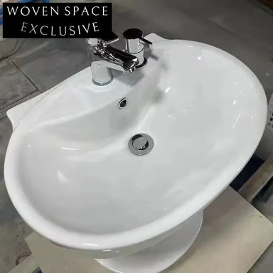 Durable Ceramic Freestanding Pedestal Wudu Foot & Hand Wash Basin