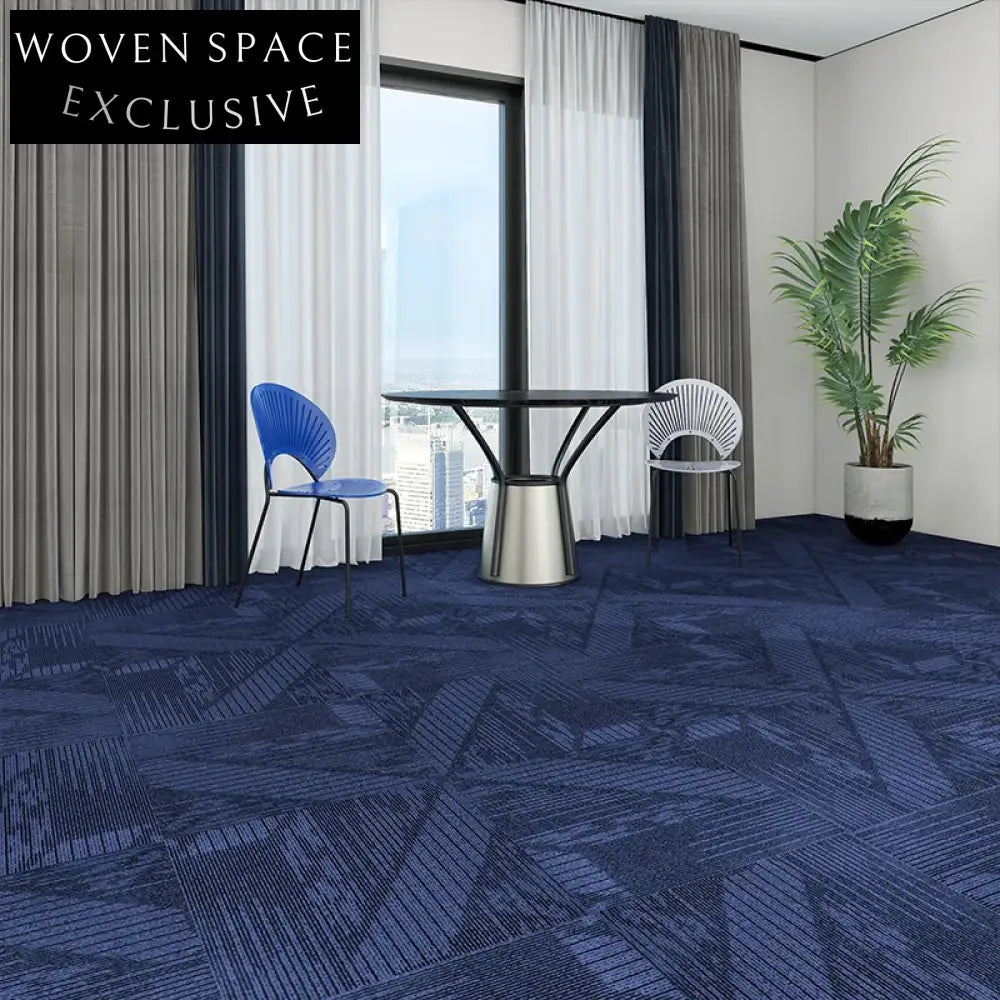 Durable Modern Geometric Nylon Square Flame Retardant Commercial Carpet Tiles