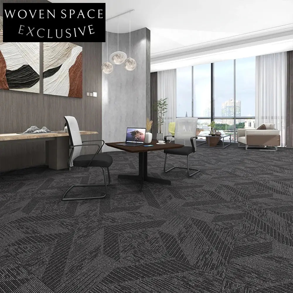 Durable Modern Geometric Nylon Square Flame Retardant Commercial Carpet Tiles