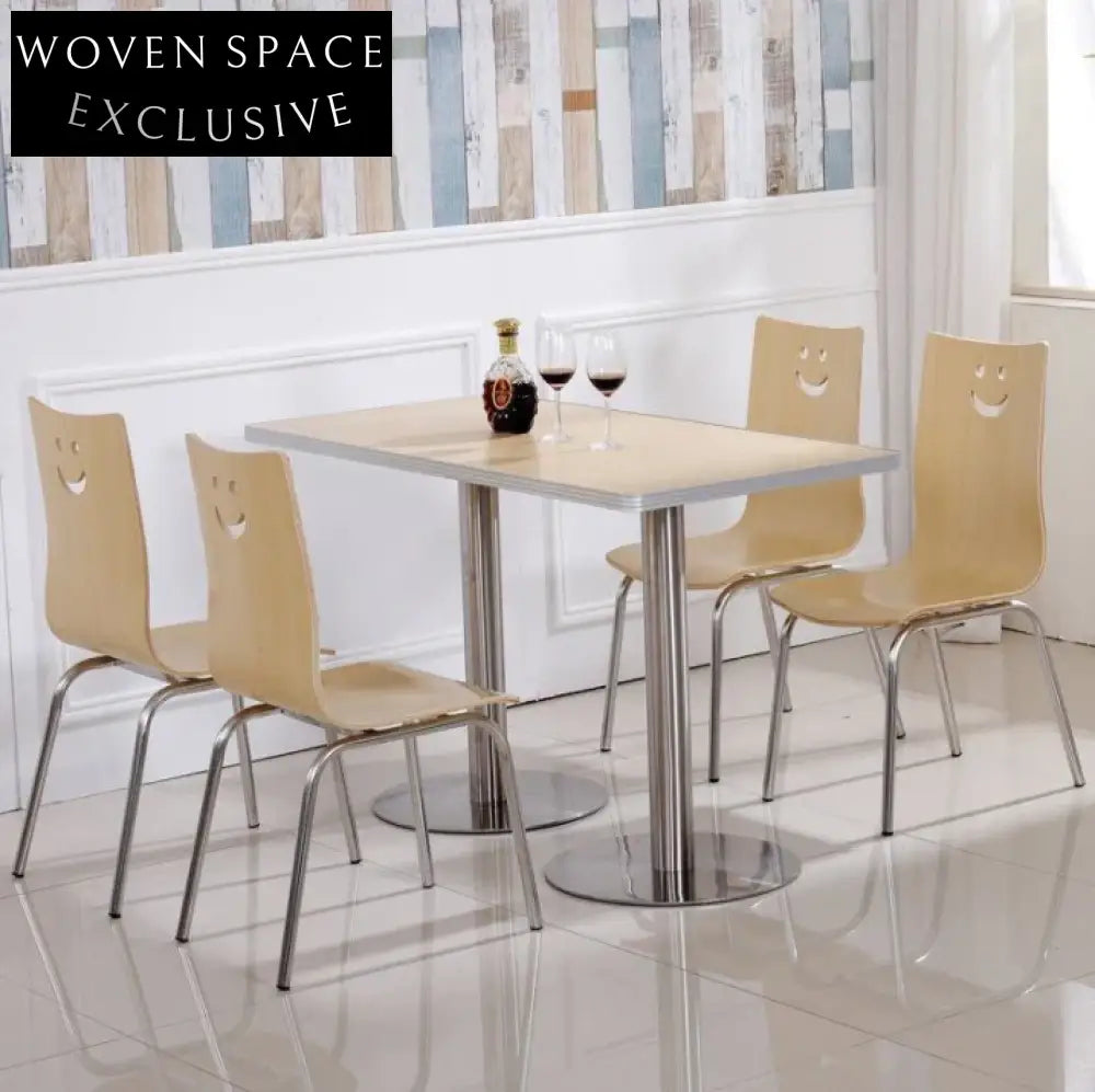 Durable Rectangle Plywood Dining Restaurant Coffee Wood Table