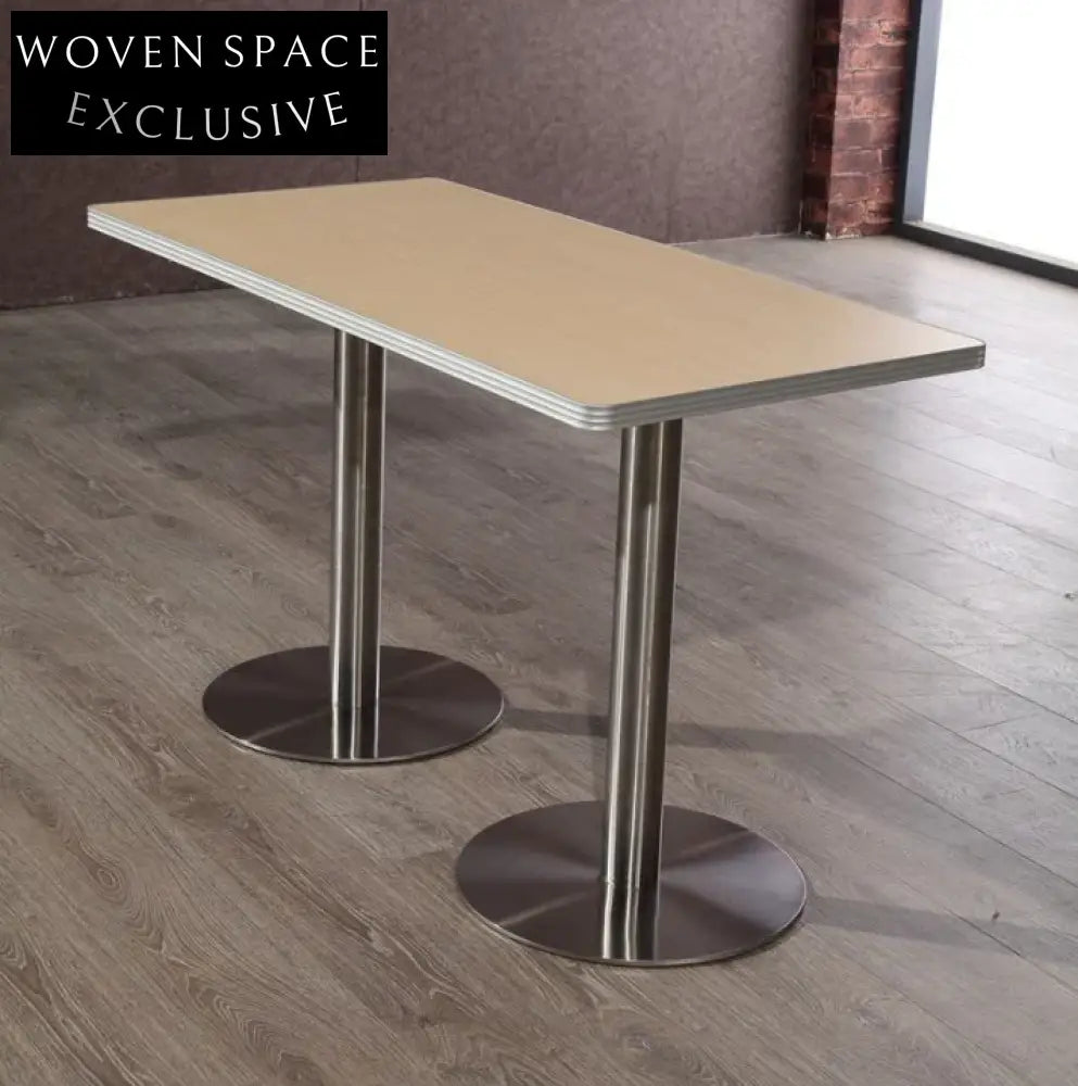 Durable Rectangle Plywood Dining Restaurant Coffee Wood Table