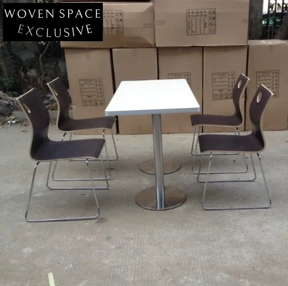 Durable Rectangle Plywood Dining Restaurant Coffee Wood Table