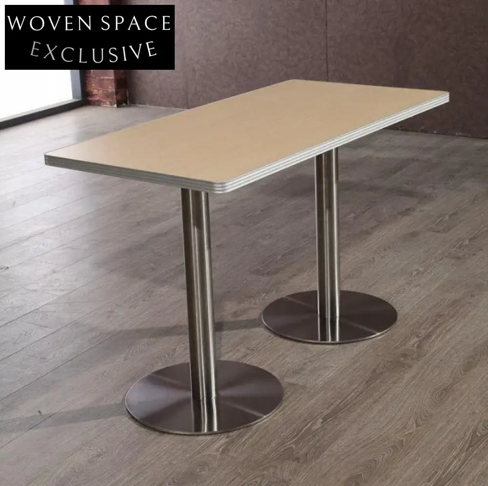 Durable Rectangle Plywood Dining Restaurant Coffee Wood Table
