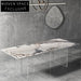 Durable Slate Top Rectangle Dining Table with Clear Acrylic Legs