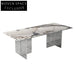 Durable Slate Top Rectangle Dining Table with Clear Acrylic Legs