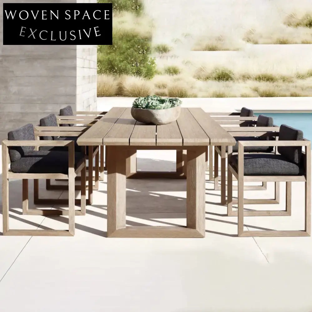 Durable Solid Teak Wood Outdoor Patio Garden Resort Dining Armchair