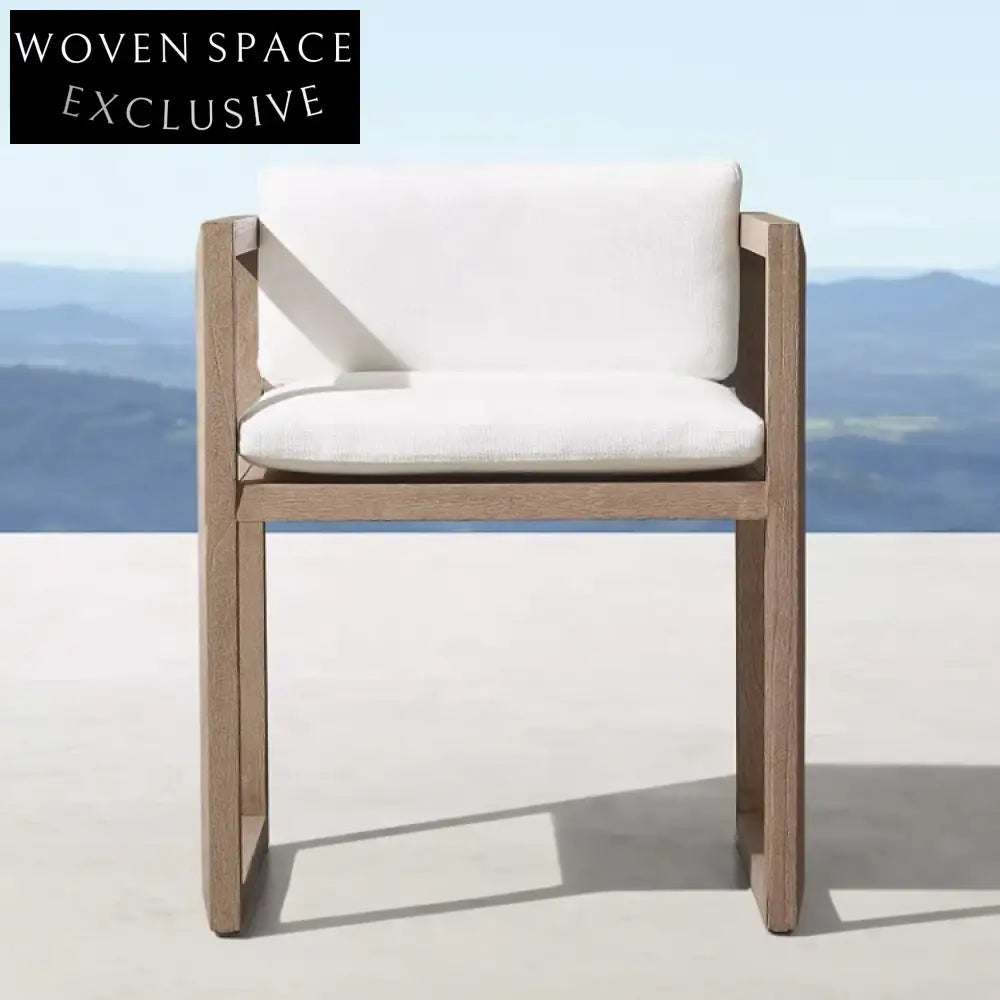 Durable Solid Teak Wood Outdoor Patio Garden Resort Dining Armchair