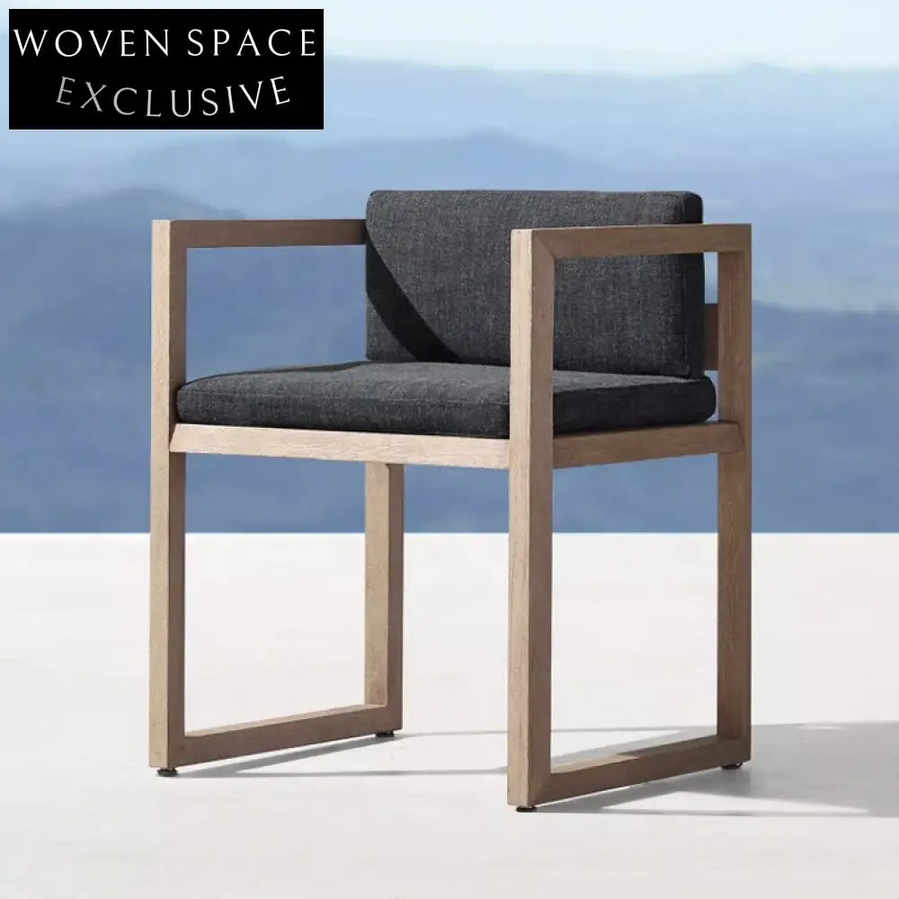 Durable Solid Teak Wood Outdoor Patio Garden Resort Dining Armchair