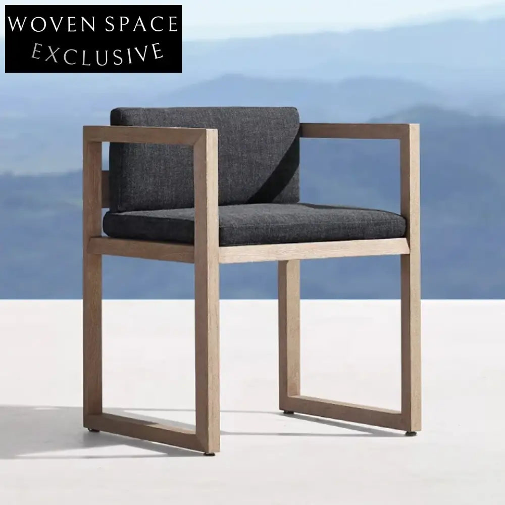 Durable Solid Teak Wood Outdoor Patio Garden Resort Dining Armchair