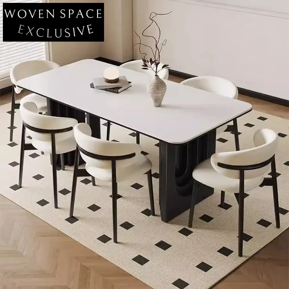Durable Solid Wood Dining Table with Modern Minimalist Full Support Base