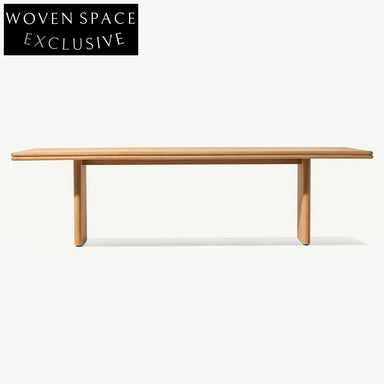 Durable Teak Wood Outdoor Dining Table - Large Patio Furniture, 10-Seat