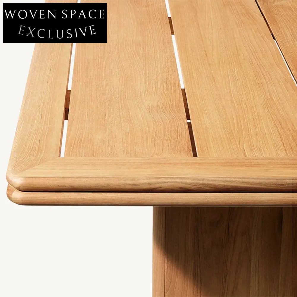 Durable Teak Wood Outdoor Dining Table - Large Patio Furniture, 10-Seat