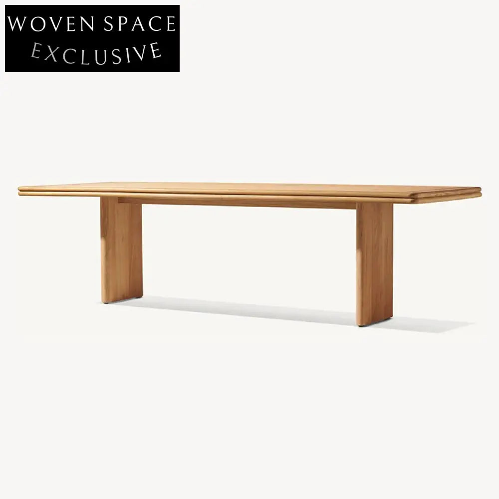 Durable Teak Wood Outdoor Dining Table - Large Patio Furniture, 10-Seat