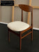 Elegant 1960s Italian Teak Wood Dining Chair with Reupholstered Seat