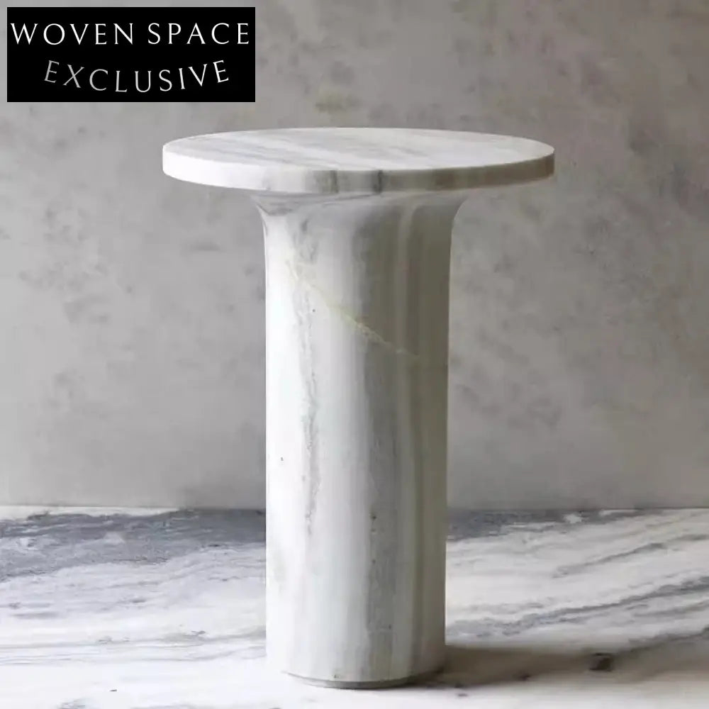 Elegant 2-Piece White Marble Side Coffee Table Set for Modern Homes
