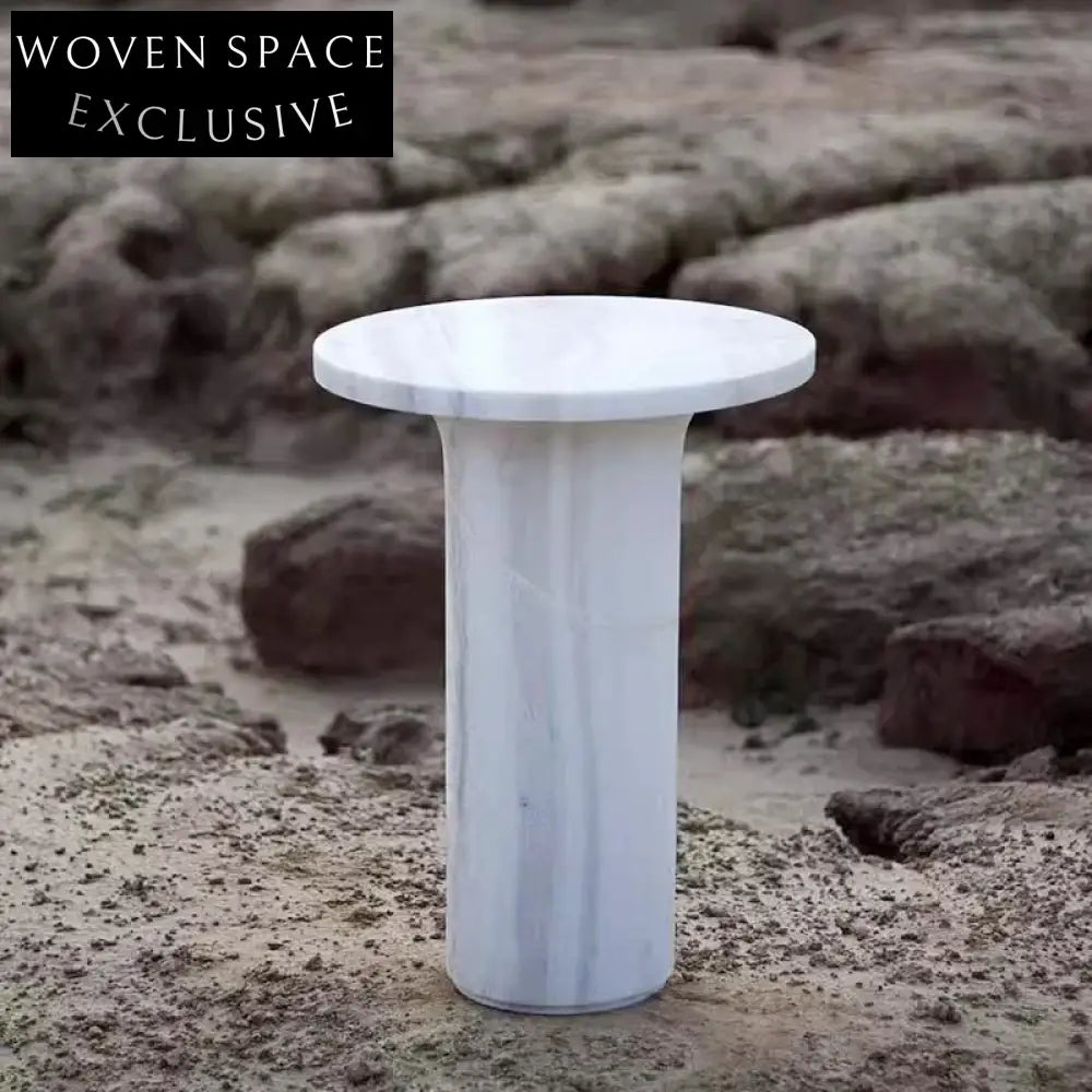 Elegant 2-Piece White Marble Side Coffee Table Set for Modern Homes