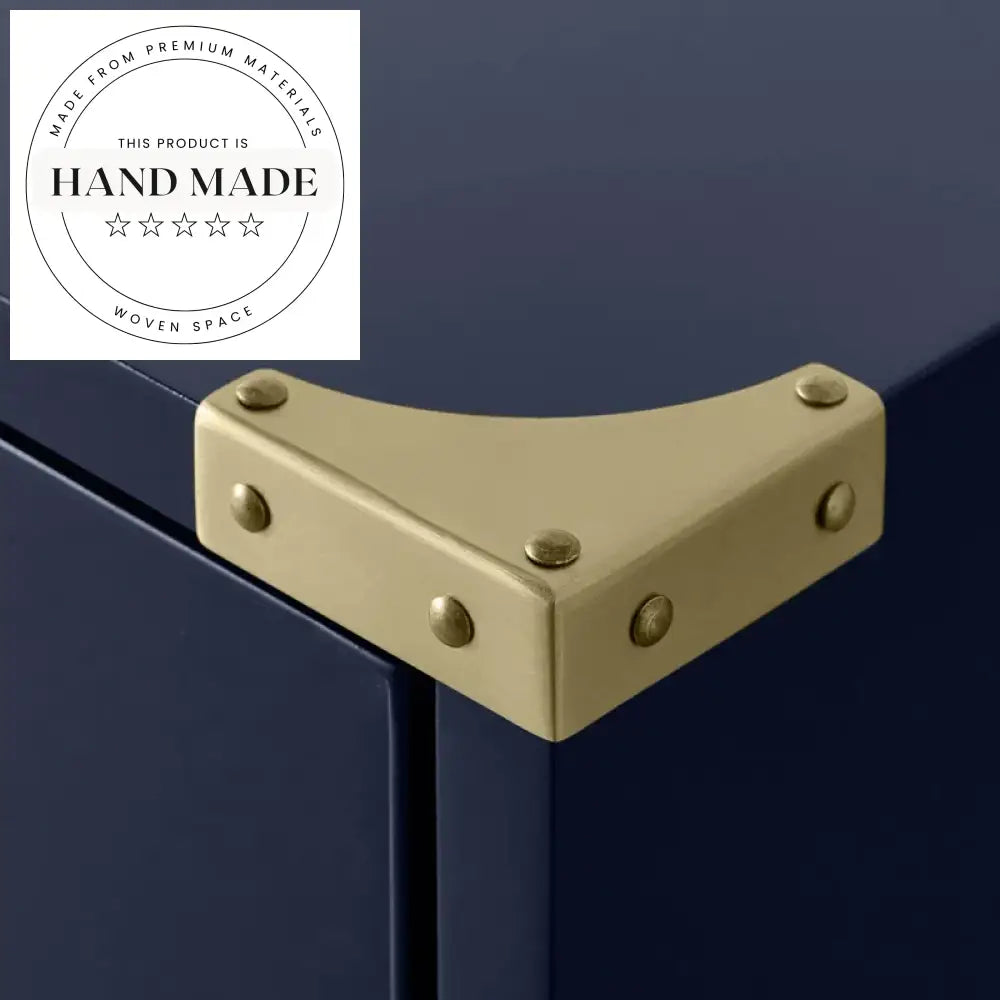 Elegant 3 Drawer Wooden French Design Navy Blue Bedside Table