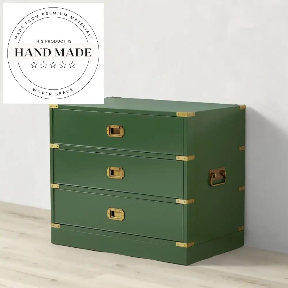 Elegant 3 Drawer Wooden French Design Navy Blue Bedside Table