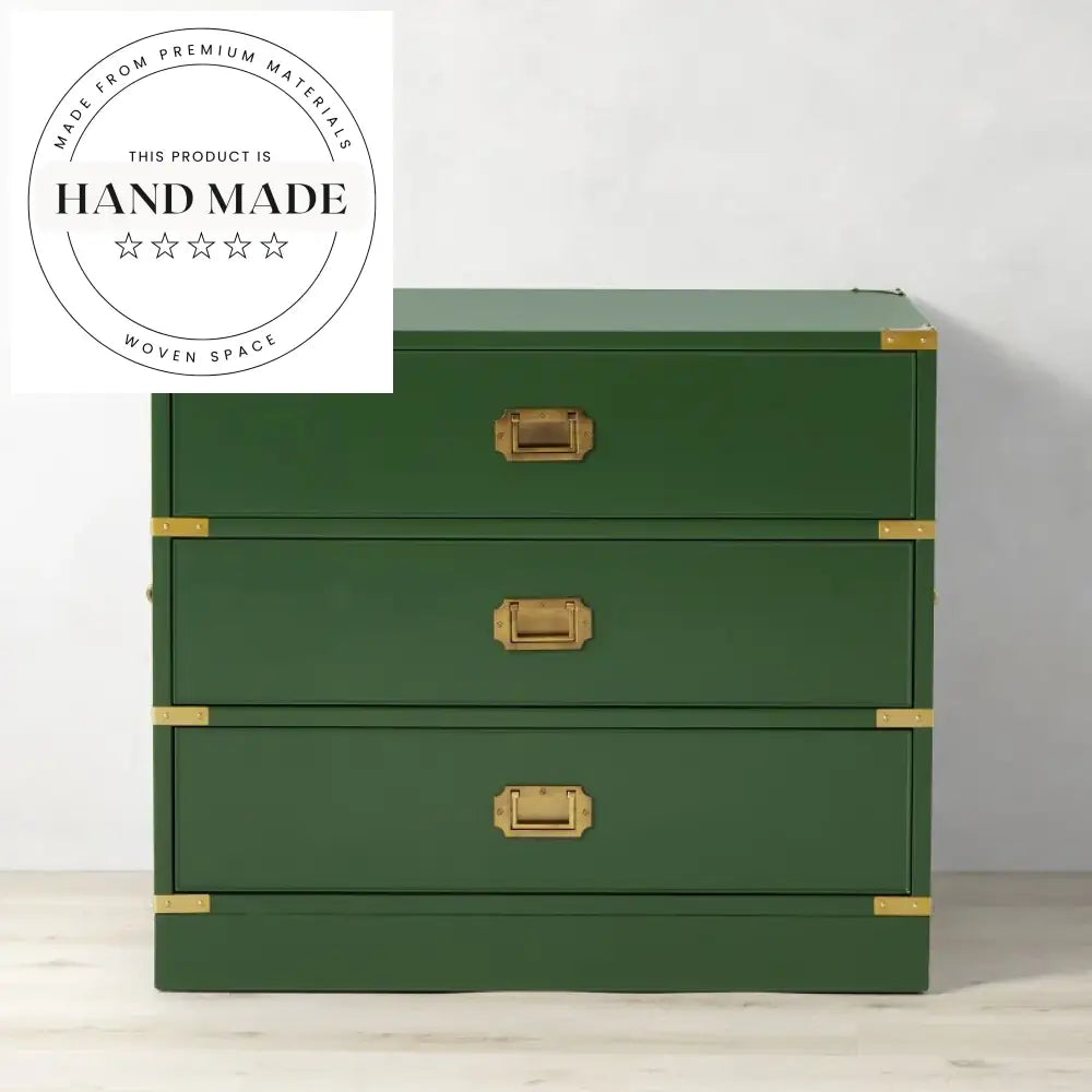 Elegant 3 Drawer Wooden French Design Navy Blue Bedside Table