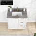 Elegant 36-inch White Modern Bathroom Vanity Cabinet with Soft-Close Drawers