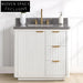 Elegant 36-inch White Modern Bathroom Vanity Cabinet with Soft-Close Drawers