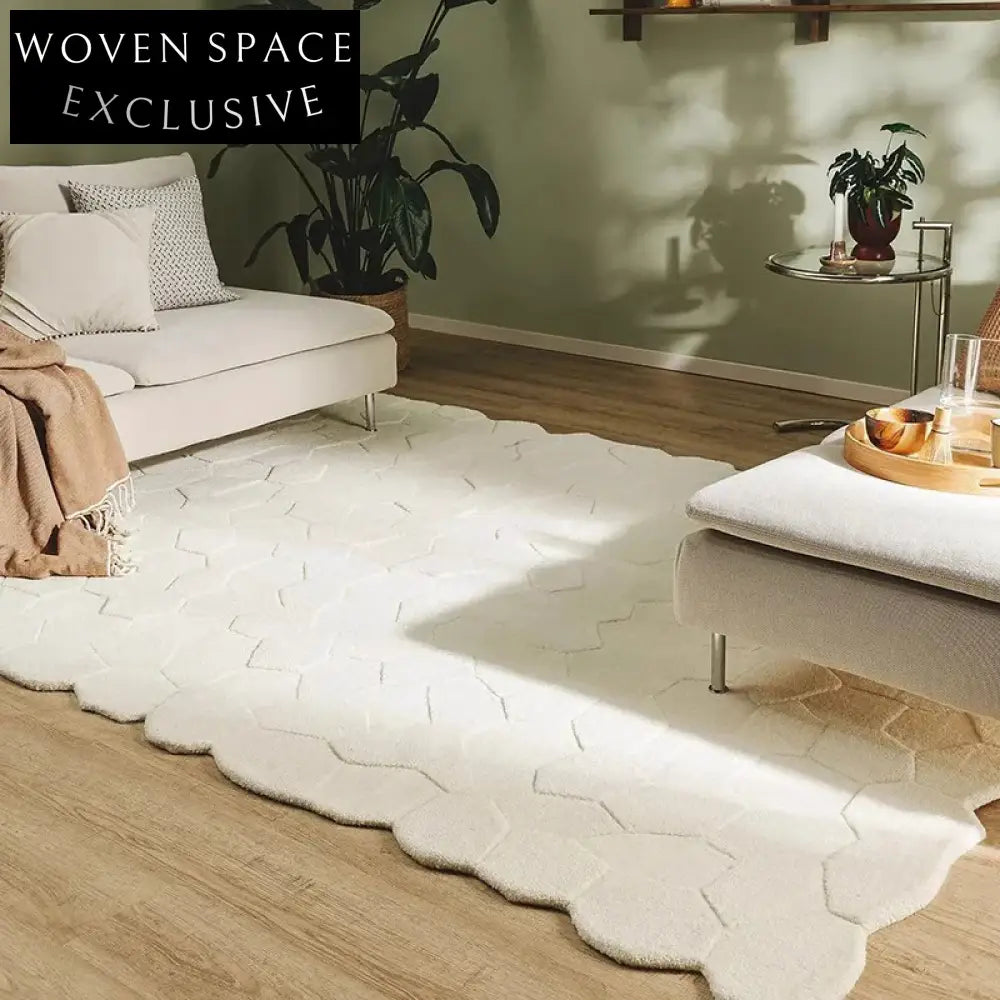 Elegant 3D Embossed Monsoon Polyester Area Rug for Modern Living Room Carpet