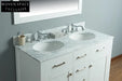 Elegant 48-inch White Classic Bathroom Vanity with Double Sink Cabinet