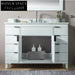 Elegant 48-Inch White Solid Wood Bathroom Vanity Cabinet with Marble Top