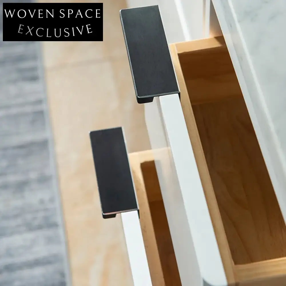 Elegant 48-Inch White Solid Wood Bathroom Vanity Cabinet with Marble Top