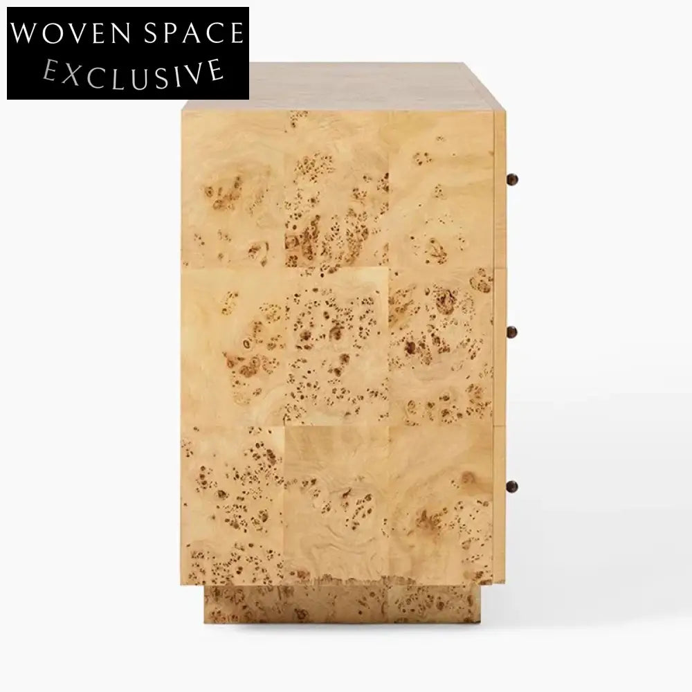 Elegant 6-Drawer Solid Wood Minimalist Console Cabinet for Hallway Storage