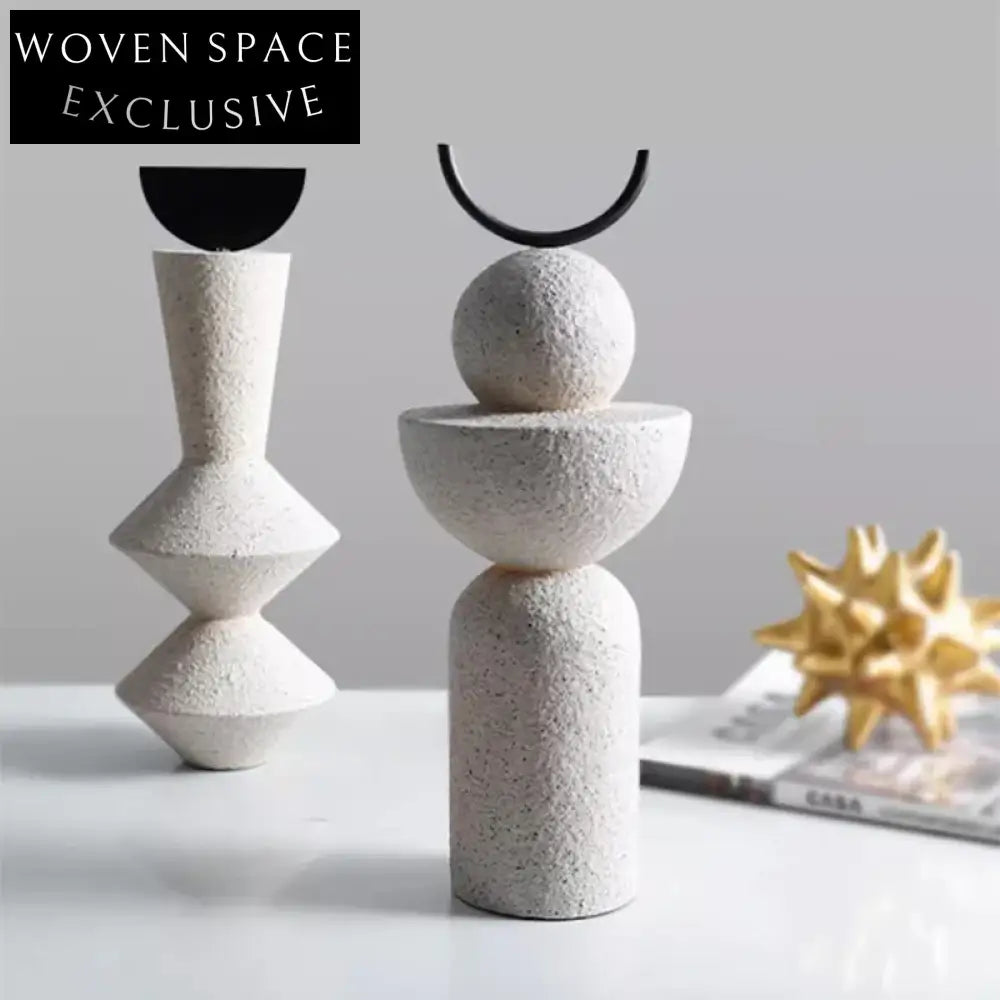 Elegant Abstract Resin Irregular Sculpture Art Home Office Decor Set