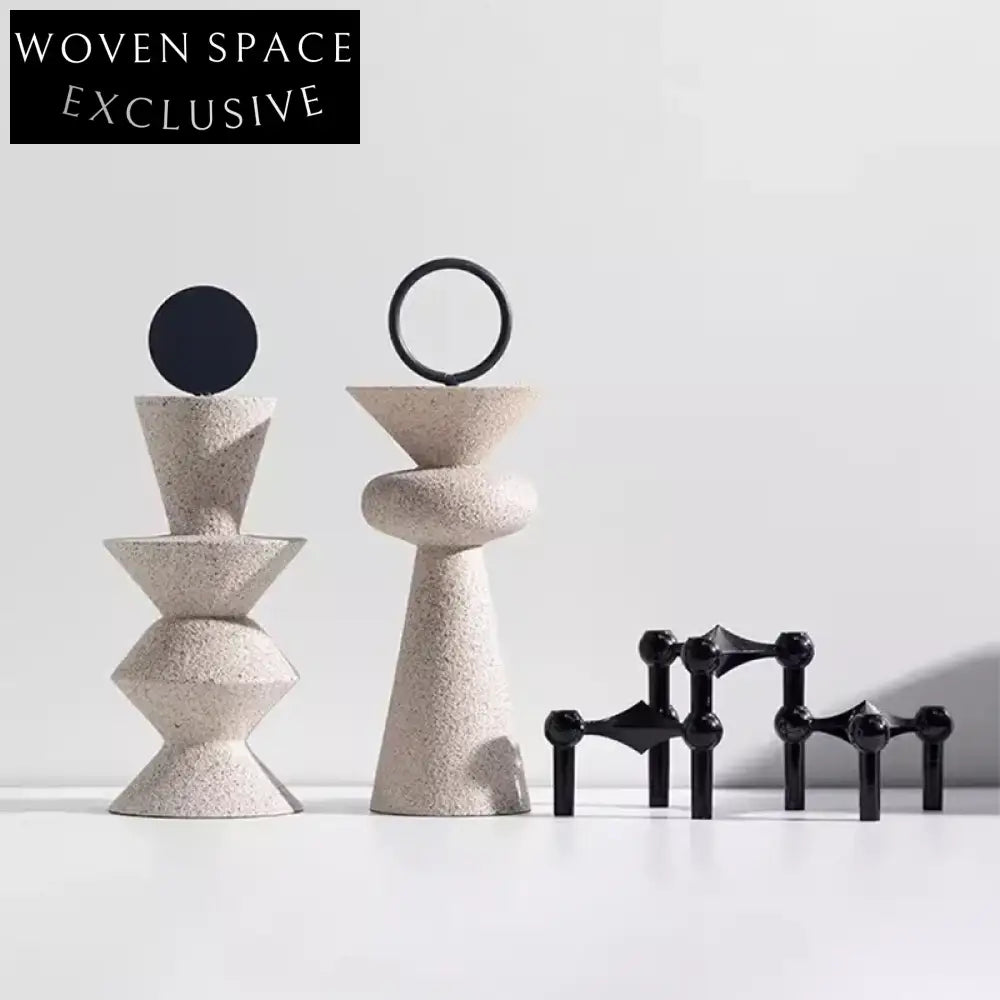 Elegant Abstract Resin Irregular Sculpture Art Home Office Decor Set