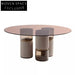 Elegant Acrylic Glass Stainless Steel Leather Modern Hotel Coffee Table