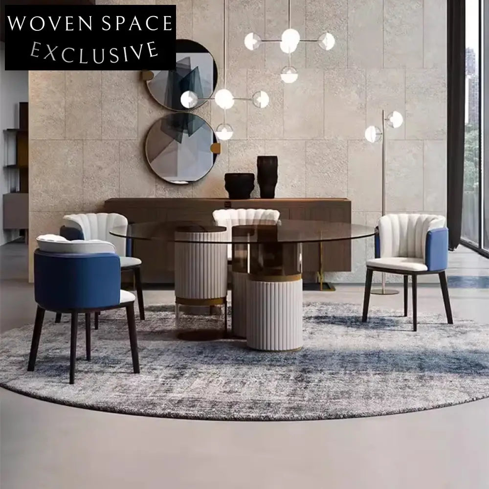 Elegant Acrylic Glass Stainless Steel Leather Modern Hotel Coffee Table