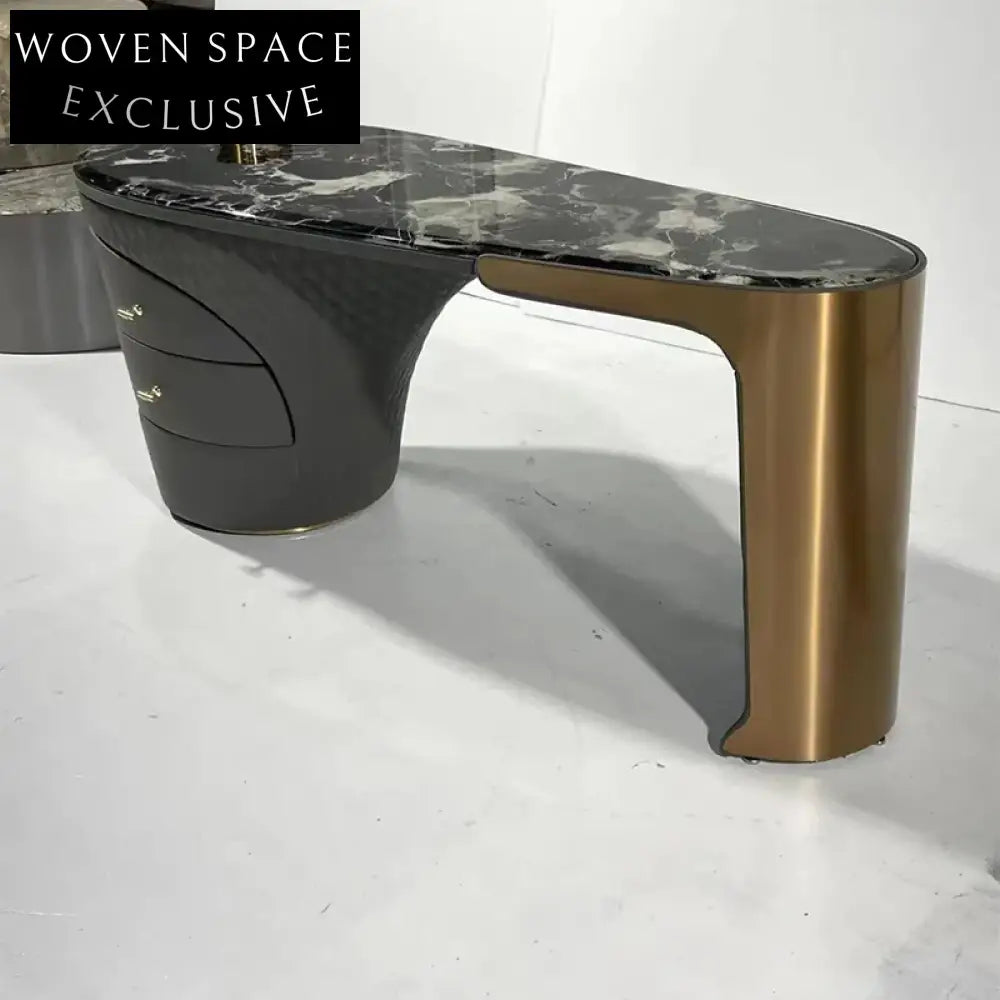 Elegant American Style Marble Top Dressing Table with Drawers for Bedroom