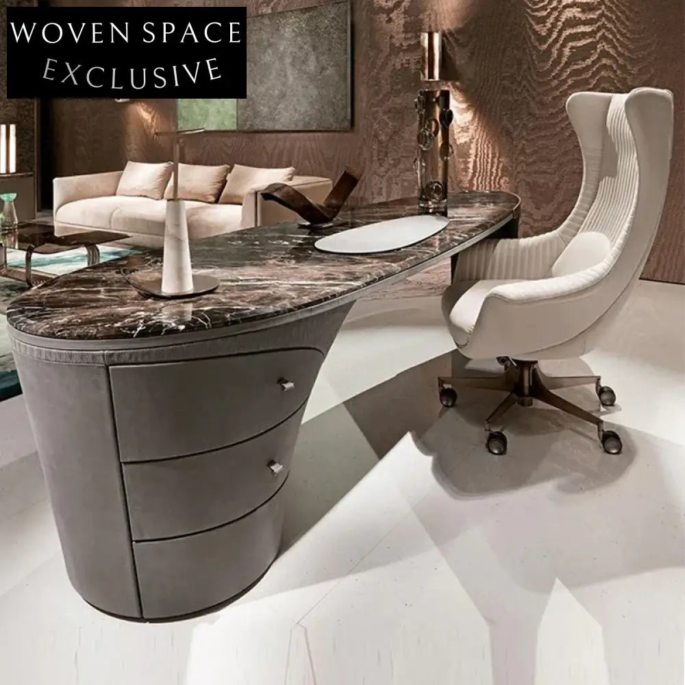 Elegant American Style Marble Top Dressing Table with Drawers for Bedroom