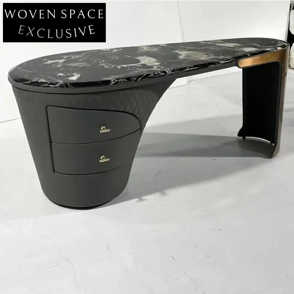 Elegant American Style Marble Top Dressing Table with Drawers for Bedroom