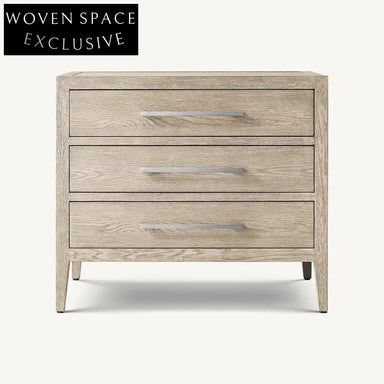 Elegant American Style Solid Oak Nightstand with Integrated Storage Drawer for Bedroom