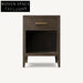 Elegant American Style Solid Oak Nightstand with Integrated Storage Drawer for Bedroom