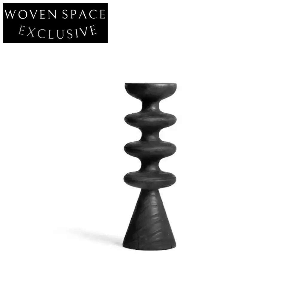 Elegant Antique Carbonized Wood Decorative Table Candle Holder
